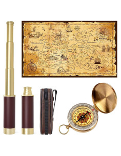 Juego de Juguetes de Pirata Aubric con Telescopio y Mapa
