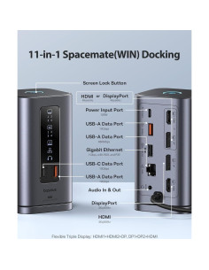 Baseus Estación de Acoplamiento 11 en 1 + Cargador USB-C 45W 2