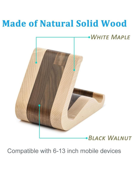 Soporte para Tablet de Madera MTWhirldy Universal 6-13"