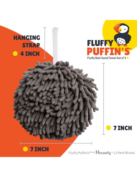 Toallas de Mano JJ KENT Fluffy Puffins - Juego de 3 Microfibra