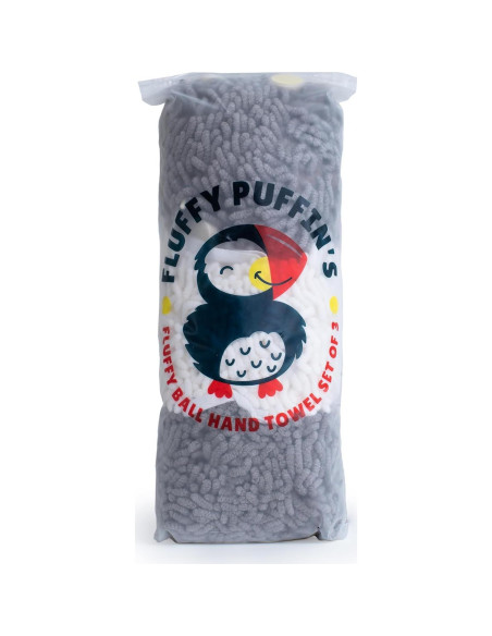 Toallas de Mano JJ KENT Fluffy Puffins - Juego de 3 Microfibra