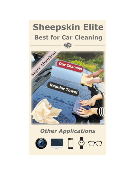 Toalla de Secado Chamois Natural SHEEPSKIN ELITE 4 Pies Cuadrados