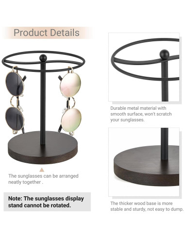 Organizador de Gafas Mkono Soporte para 12 Pares Negro