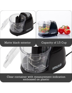 Picador Mini Eléctrico IMUSA GAU-80319B 1.5 Tazas Negro 2