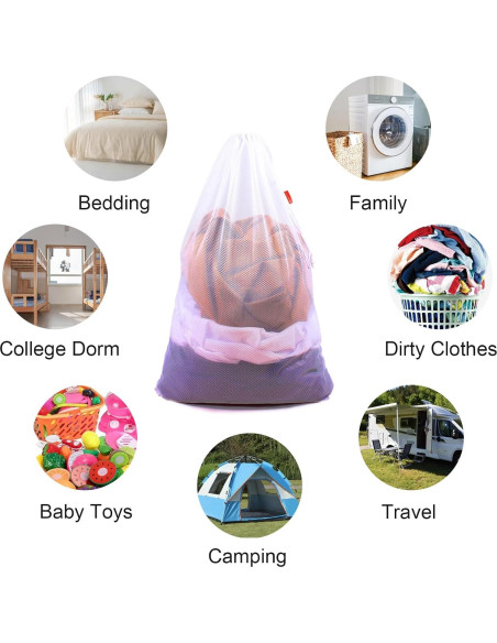 Bolsa de Lavandería de Malla DuomiW - 3 Piezas 61x91 cm