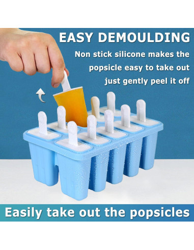 Molde de Paletas de Silicona Choicy 10 Cavidades Sin BPA