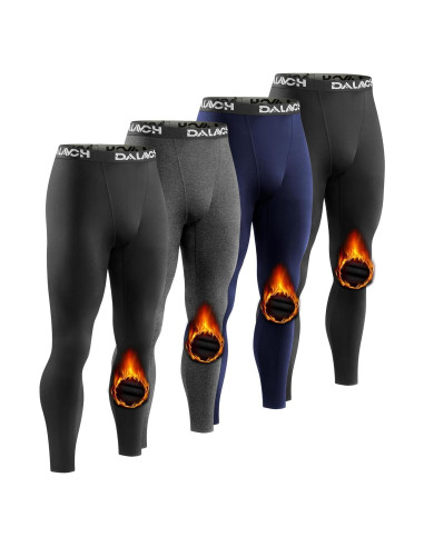 Paquete de 4 Pantalones de Compresión Térmica Hombre - Forro Polar