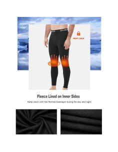 Paquete de 4 Pantalones de Compresión Térmica Hombre - Forro Polar 2