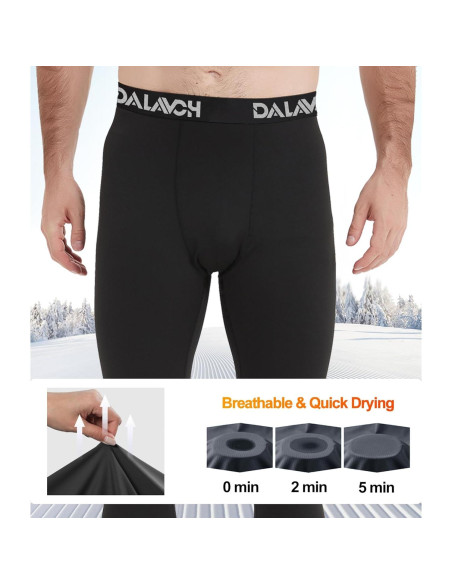 Paquete de 4 Pantalones de Compresión Térmica Hombre - Forro Polar