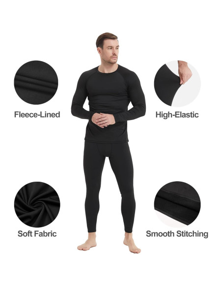 Paquete de 4 Pantalones de Compresión Térmica Hombre - Forro Polar