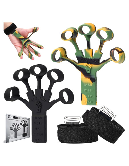 Entrenador de Fuerza de Agarre QTZFKFLHD - 5 Niveles Ajustables