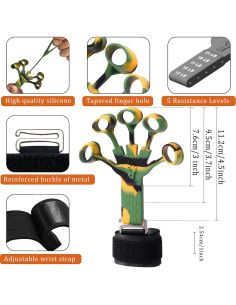 Entrenador de Fuerza de Agarre QTZFKFLHD - 5 Niveles Ajustables 2