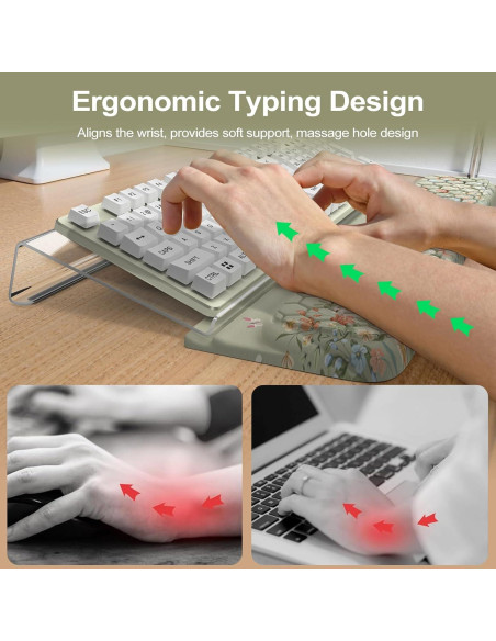 Almohadilla Ergonómica HAOCOO para Muñeca y Soporte de Teclado
