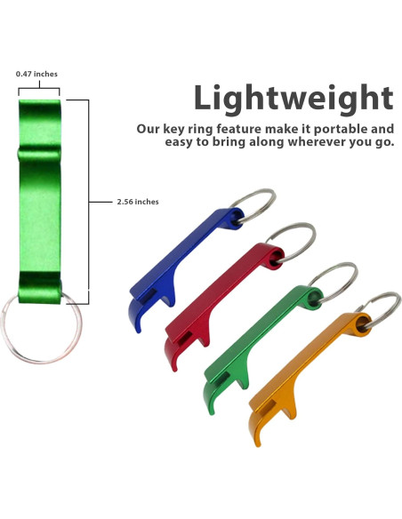Juego de 4 Abridores de Cerveza Gadgetime USA - Aluminio Ergonómico