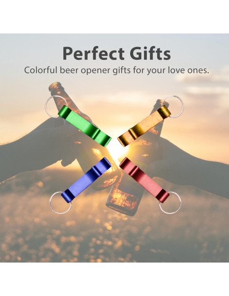 Juego de 4 Abridores de Cerveza Gadgetime USA - Aluminio Ergonómico