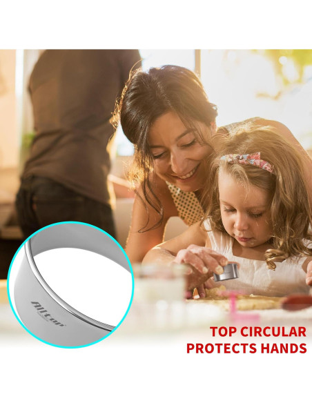 Conjunto de Cortadores de Galletas Redondos ALLTOP - Acero Inoxidable 3 Piezas