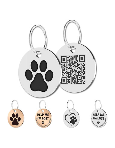Etiqueta QR para Gatos MYLUCKYTAG - Acero Inoxidable, 2.49 cm