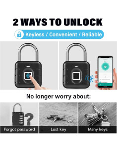 Candado Biométrico de Huella Dactilar Genérico Impermeable 2