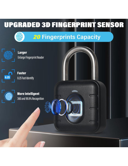 Candado Biométrico de Huella Dactilar Genérico Impermeable