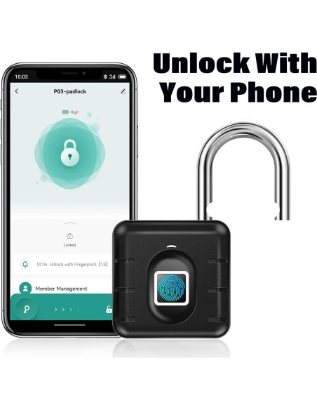 Candado Biométrico de Huella Dactilar Genérico Impermeable