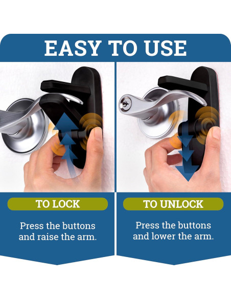 Bloqueo de Palanca de Puerta a Prueba de Niños 1 Paquete Negro