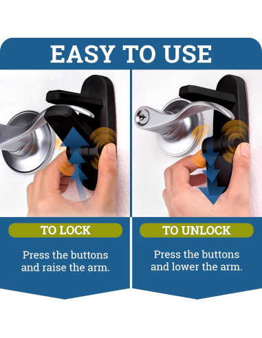 Bloqueo de Palanca de Puerta a Prueba de Niños 1 Paquete Negro