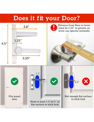 Bloqueo de Palanca de Puerta a Prueba de Niños 1 Paquete Negro