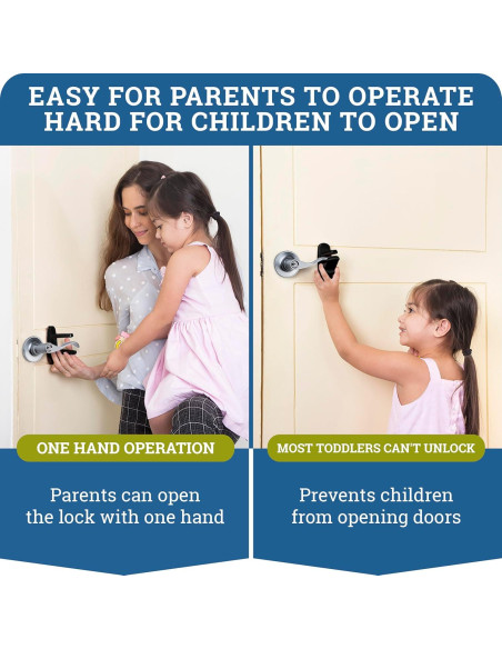 Bloqueo de Palanca de Puerta a Prueba de Niños 1 Paquete Negro