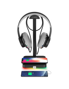 Soporte para Auriculares KAFRI RGB con Cargador Inalámbrico 10W