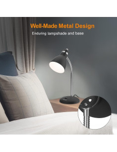 Lámpara de Escritorio LEPOWER 6W Ajustable Metal Negro 2