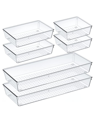 Set de Organizadores de Cajones Criusia 6 Piezas Transparentes
