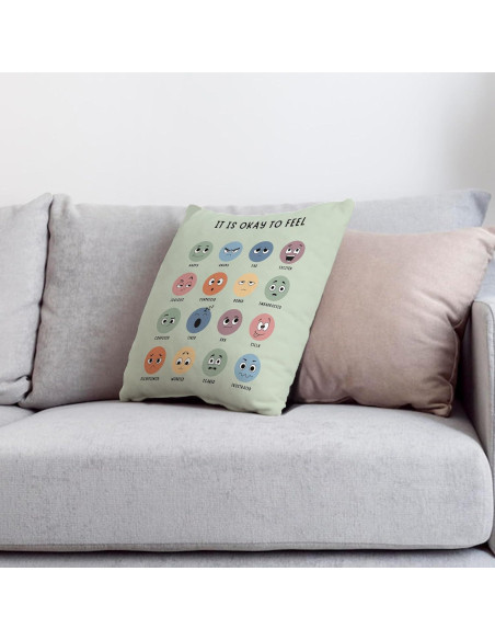 Funda de Almohada Decorativa Nogrit 61x61 cm Verde Franela