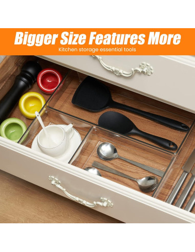 Set de Organizadores de Cajones Criusia 6 Piezas Transparentes