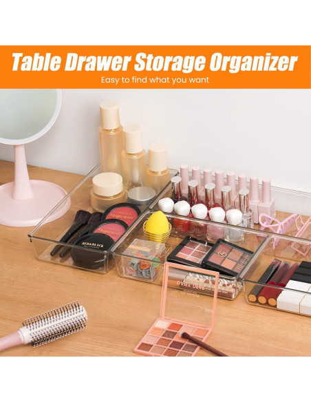 Set de Organizadores de Cajones Criusia 6 Piezas Transparentes