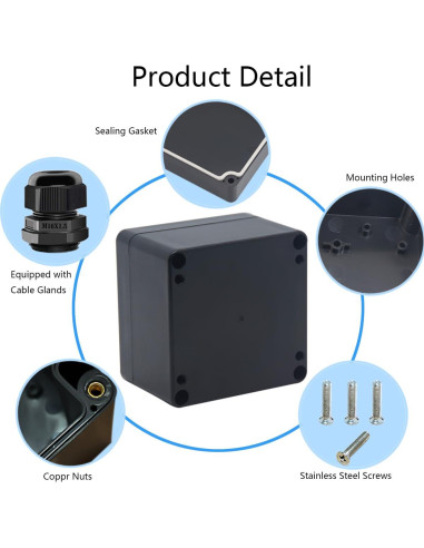 Caja de Conexiones IP65 Otdorpatio 2 Pcs 83x81x56mm ABS