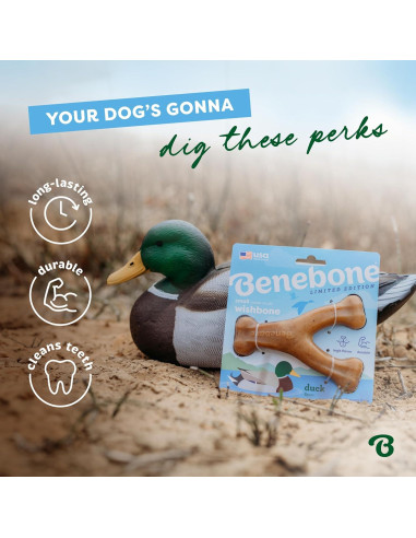 Benebone Wishbone Juguete Masticable para Perros Pequeños - Pato