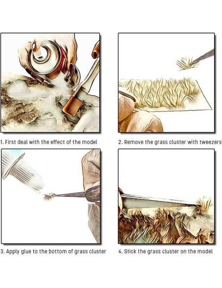 100 Tufts de Hierba Estática Verde Warmtree para Dioramas