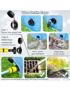 Piscina Plegable para Perros Jasonwell 81 cm Azul Antideslizante 2