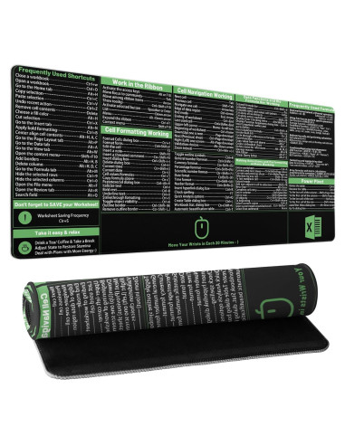 Alfombrilla de Ratón Extendida Granbey 80x30 cm Atajos Excel