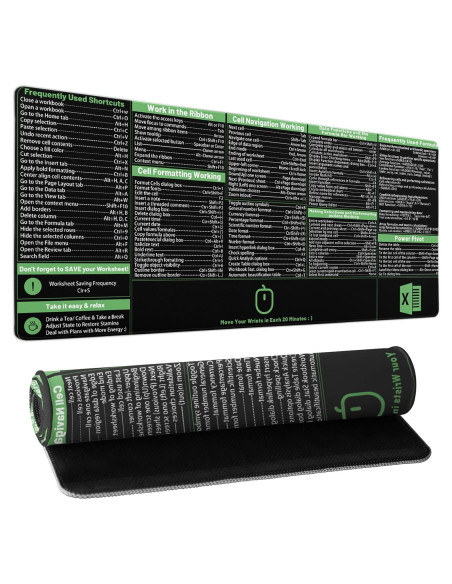Alfombrilla de Ratón Extendida Granbey 80x30 cm Atajos Excel
