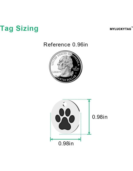Etiqueta QR para Gatos MYLUCKYTAG - Acero Inoxidable, 2.49 cm