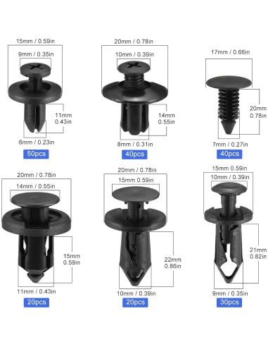 265 Piezas Clips de Retención Uolor para Automóviles