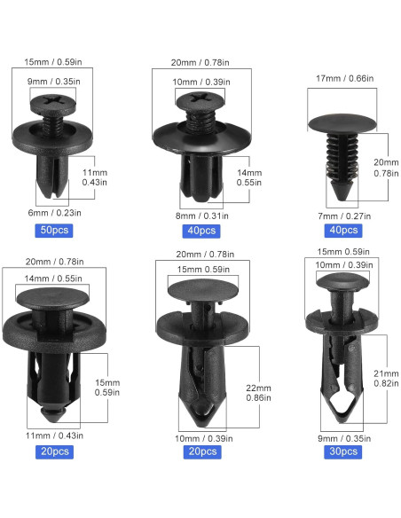 265 Piezas Clips de Retención Uolor para Automóviles