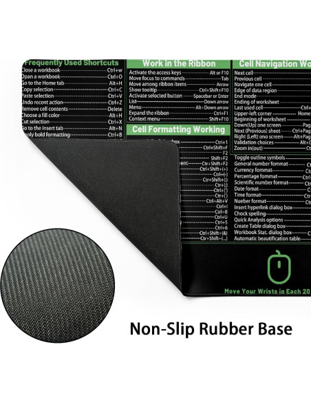 Alfombrilla de Ratón Extendida Granbey 80x30 cm Atajos Excel