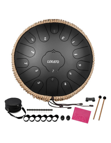 Tambor de Lengua de Acero LEKATO 33 cm 15 Notas para Meditación