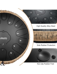 Tambor de Lengua de Acero LEKATO 33 cm 15 Notas para Meditación 2