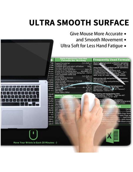 Alfombrilla de Ratón Extendida Granbey 80x30 cm Atajos Excel