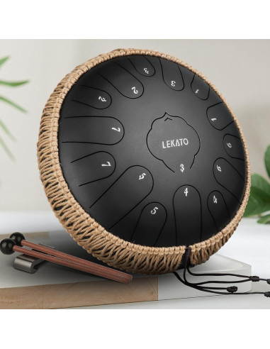 Tambor de Lengua de Acero LEKATO 33 cm 15 Notas para Meditación