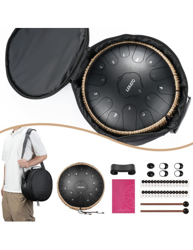 Tambor de Lengua de Acero LEKATO 33 cm 15 Notas para Meditación