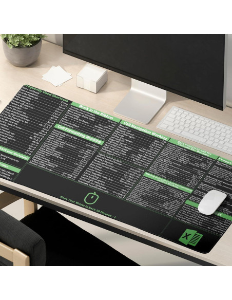 Alfombrilla de Ratón Extendida Granbey 80x30 cm Atajos Excel